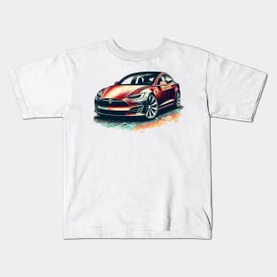 Tesla Model S Kids T-Shirt